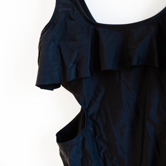 Sugar Coast by lolli swim Black One Piece Swimsuit L AB480 Large NWT - Picture 4 of 8